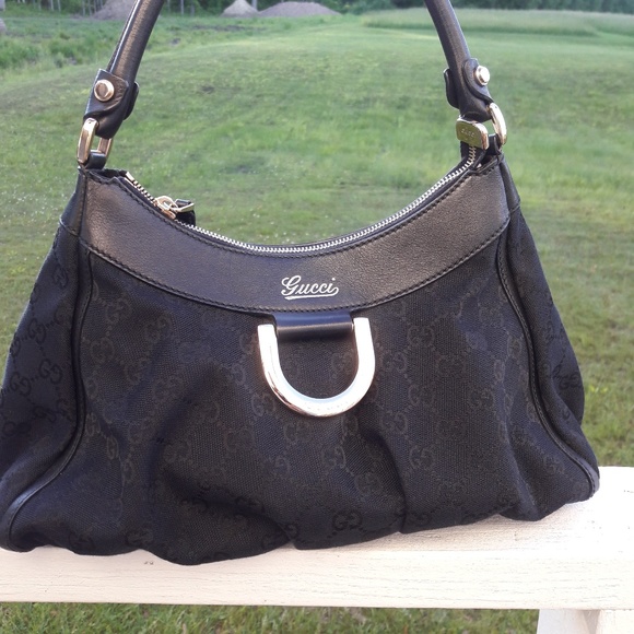 Authentic GUCCI Handbag black Canvas - Picture 1 of 8